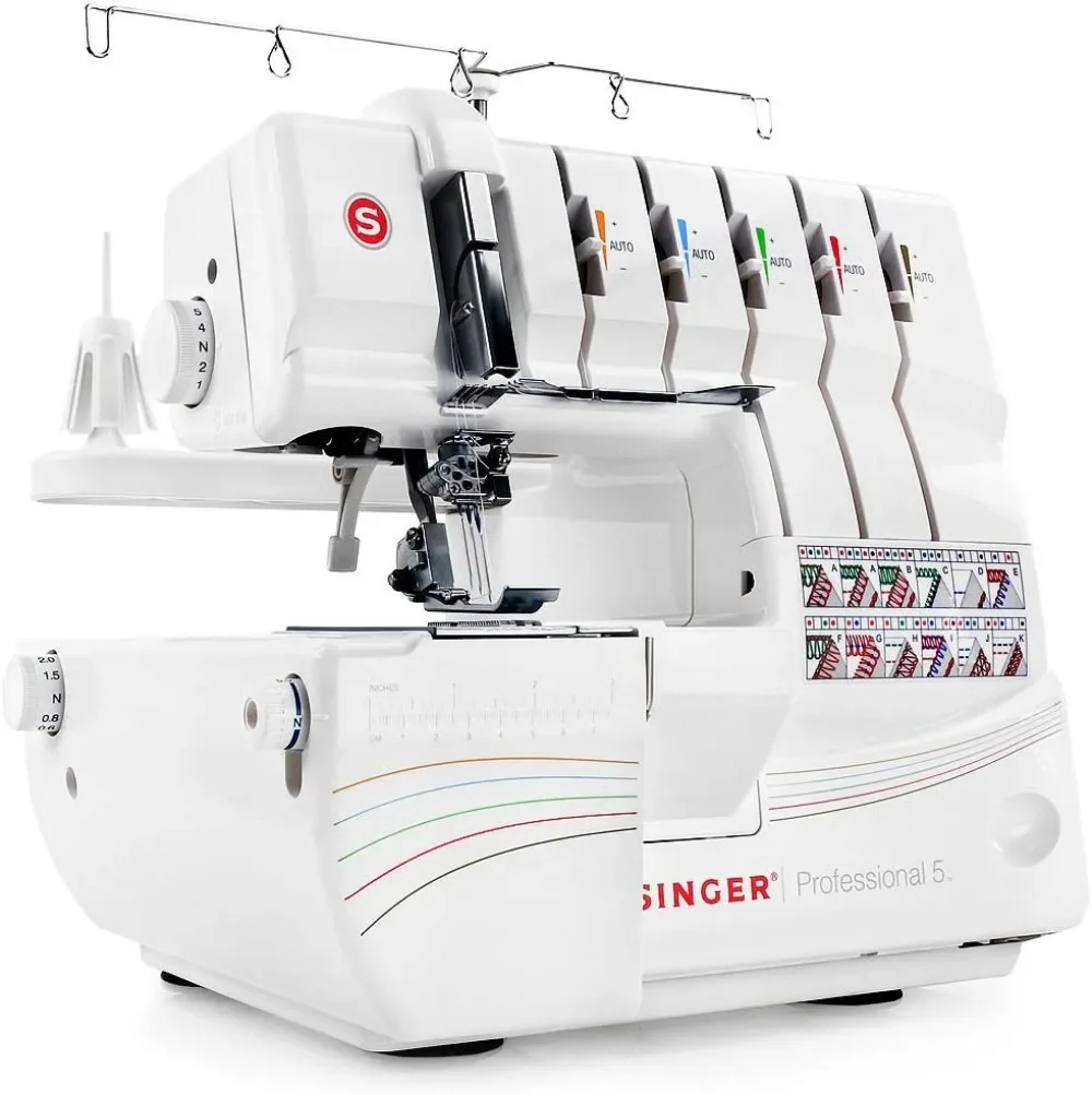 Professional 14T968DC serger overlock 2-3-4-5 stitch capability 1300 stitches per minute self adjusting sewing