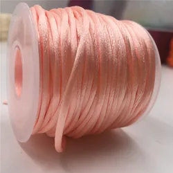 Vibrant 2mm Satin Cord for Chinese Knotting & DIY Crafts (169 orange pink)