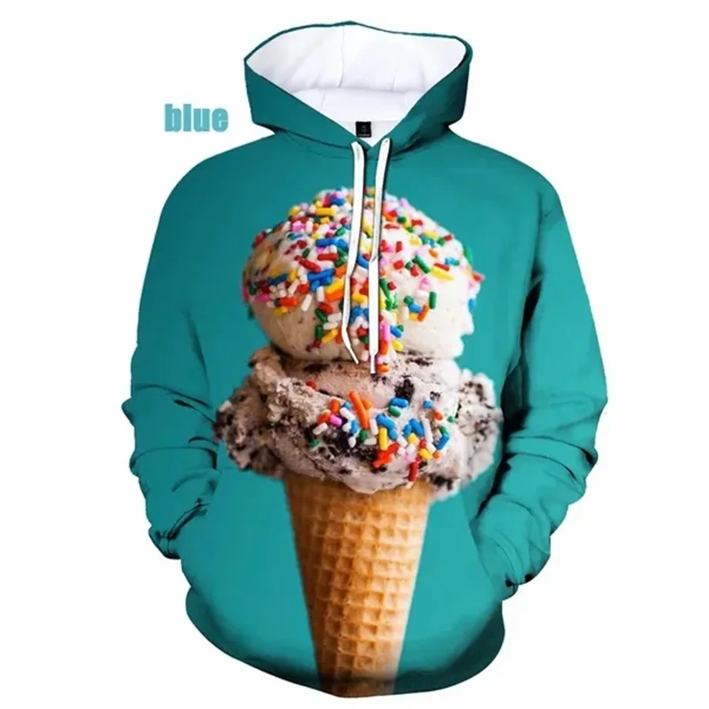 thumbnail image 1 of Sudadera con capucha con estampado 3D de helado divertido para hombres y mujeres, sudaderas casuales de talla grande, sudaderas con capucha, jerséis para hombre, ropa de calle, 1 of 5