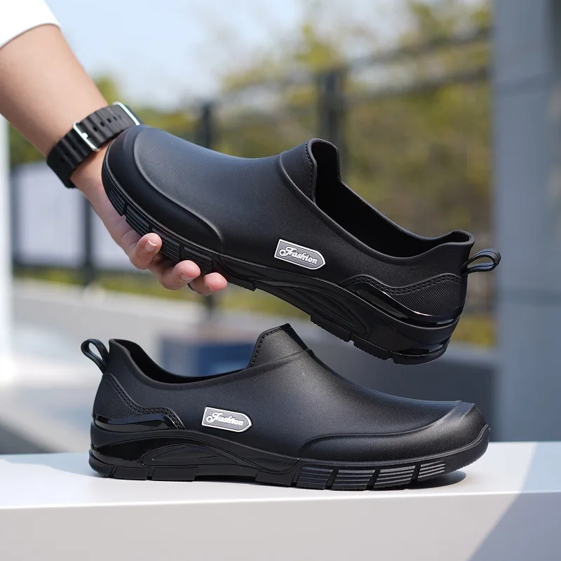 Bottes de pluie homme PVC anti-odeur antidérapantes pour cuisine pêche travail printemps automne
