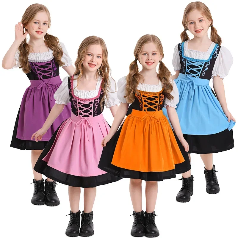 Red German Oktoberfest Traditional Dress Girl Dirndl Dress Off