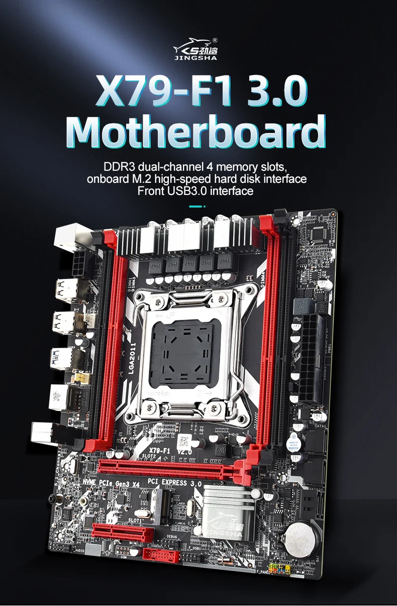 X79 Motherboard F1 X79 LGA2011, server memori mendukung NVME