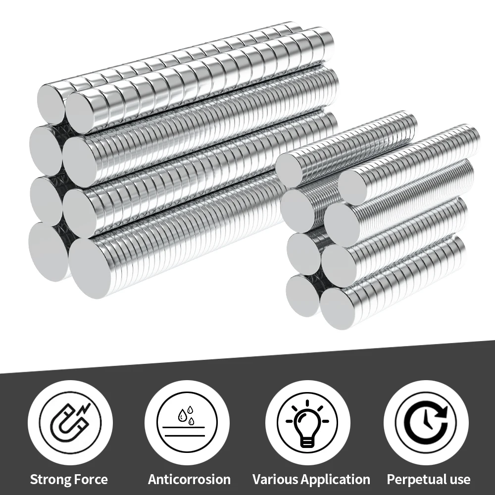 8x2 10x2 10x3 12x2 15x2mm N35 Superstarker Neodym-Magnet Runde NdfeB Leistungsstarke permanente magnetische Imanes-Kühlschrankmagnete – Detail 4
