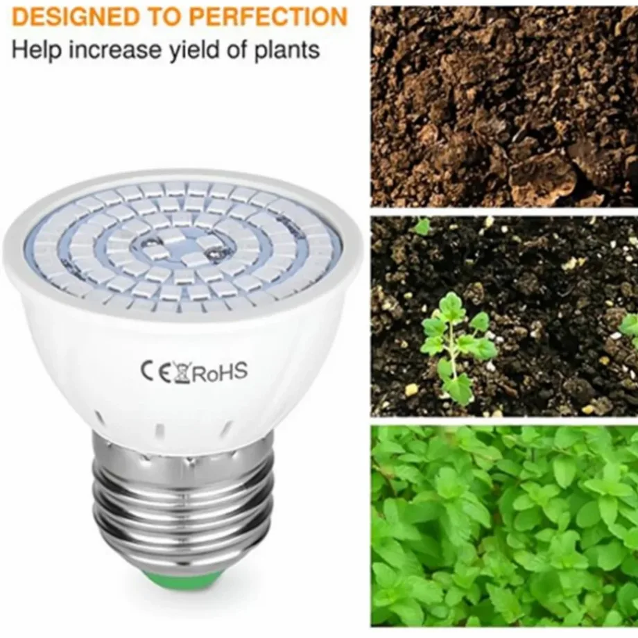 LED Grow Light Grow Light LED Bulb Lamp 2Pcs LED Grow Full Spectrum Bulb E27 E14 GU10 MR16 220V Greenhouse Hydroponic Lamp Grow Light For Indoor Plant Phyto Flower Lamp