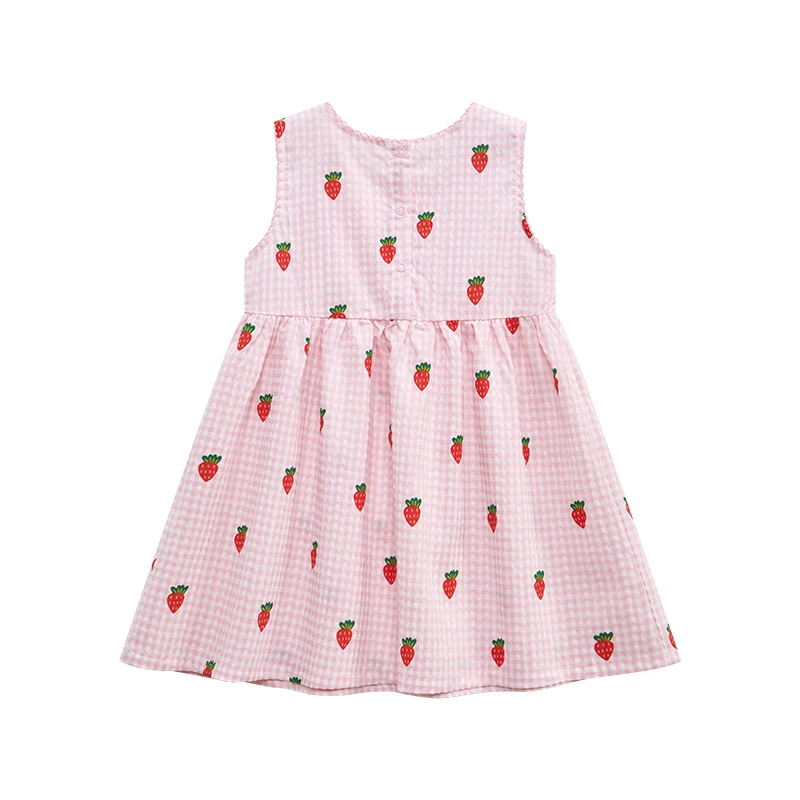 Kids Clothes Summer Princess Dress Baby Girls Cartoon Strawberry Dresses Children's Clothing Vestidos Cotton