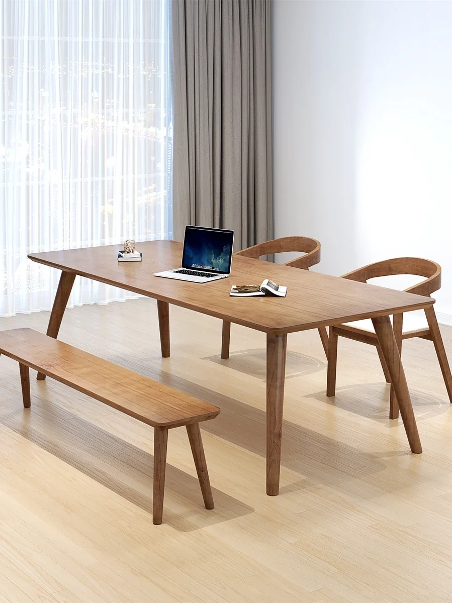 

TLL Solid Wood Large Long Desk Computer Desk Living Room Long Desk