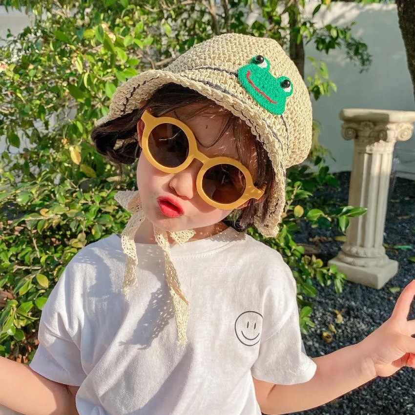 Ragazzo Ragazza Cute Baby Moda Bambini Occhiali da sole rotondi retrò Protezione UV Occhiali da sole classici per bambini_voghion.com