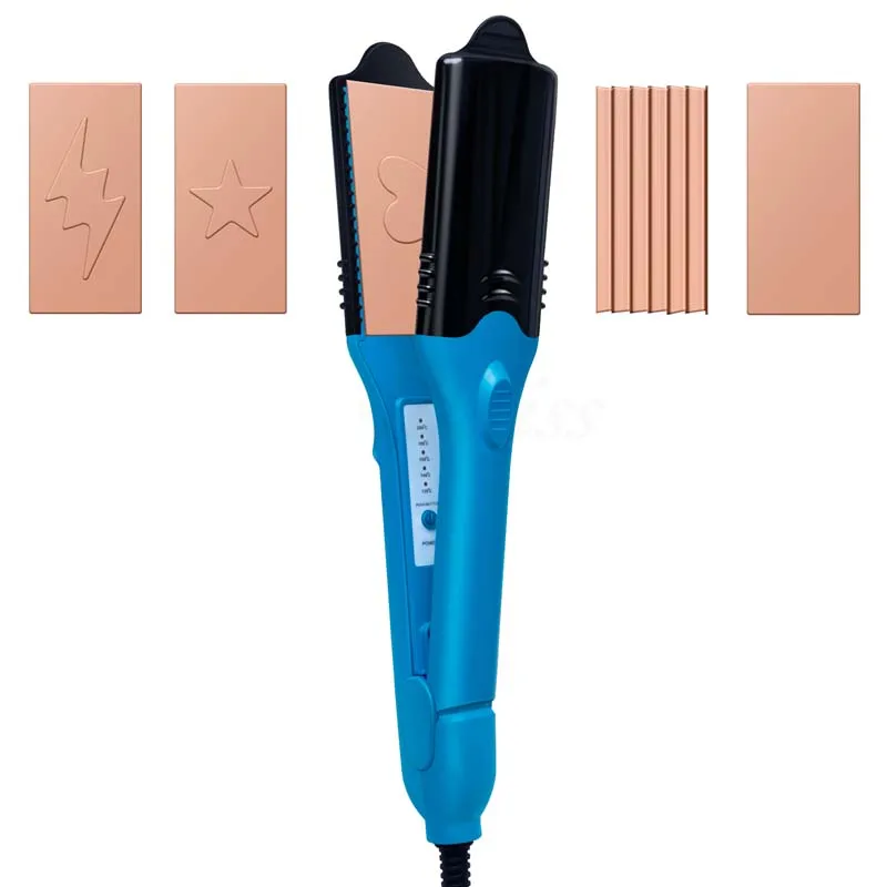 Popular Straightener With 3D Image Hair Print Iron And 5 Different Pattern Shaped Boards For Curly Hair Styling Tools 2