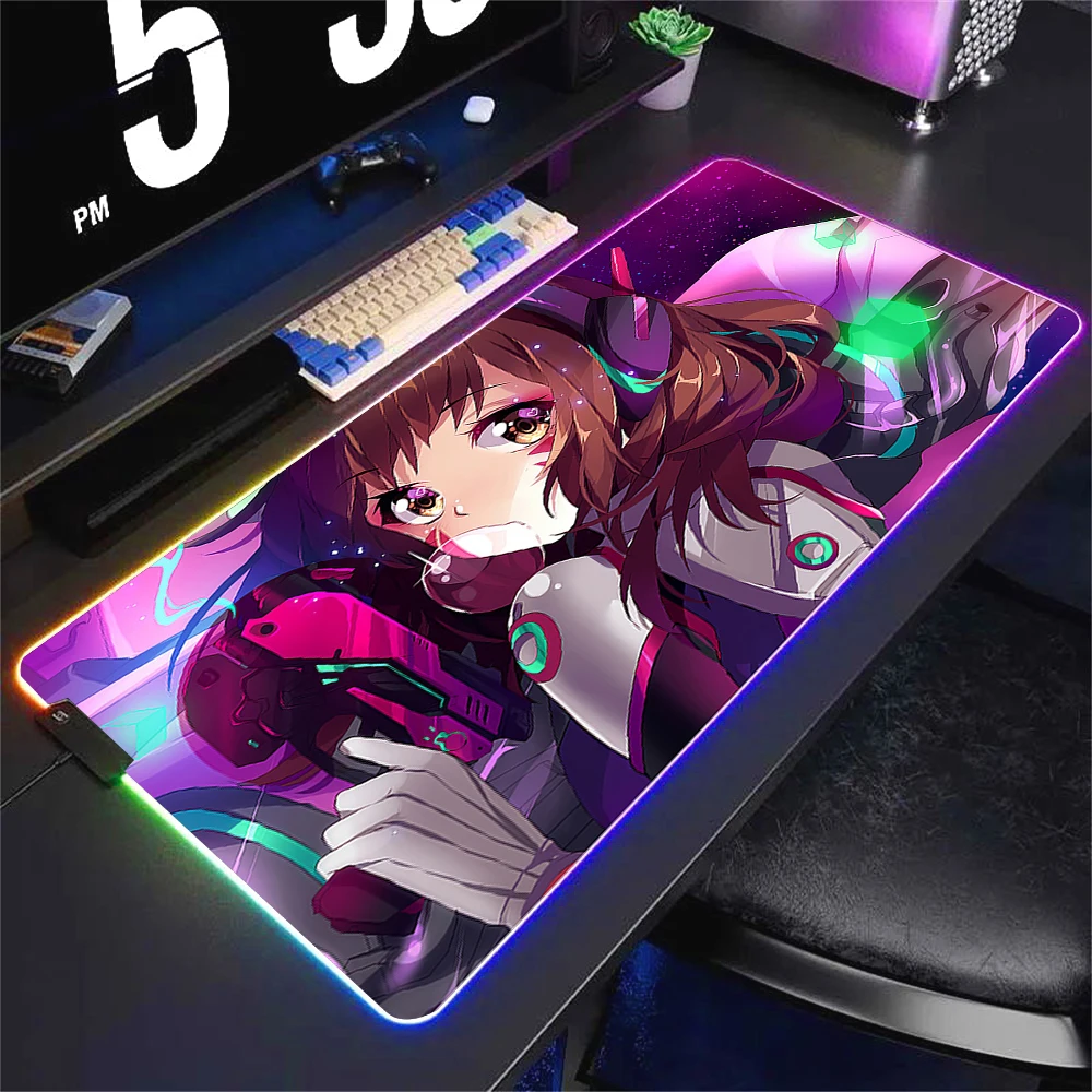 Overwatch D.va Mouse Pad Pc Gamer Mausepad Gaming Accessories RGB
