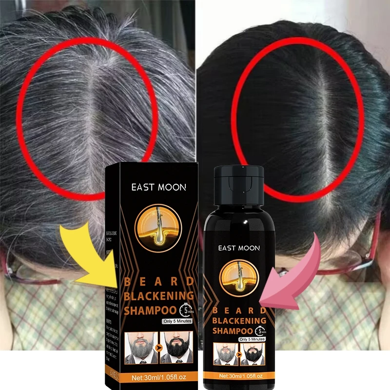 Lasting Anti Gray Hair Shampoo White Hair to Black Treatment Natural Color Damaged Repair Care Growth Serum Products Men Women