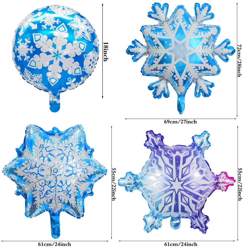 Schneeflocken-Hängedekorationen, alles Gute zum Geburtstag, Banner, Schneeflocken-Luftballons, Weihnachten, Winter, Karneval, Eis, Schnee, Thema, Partyzubehör – Detail 13