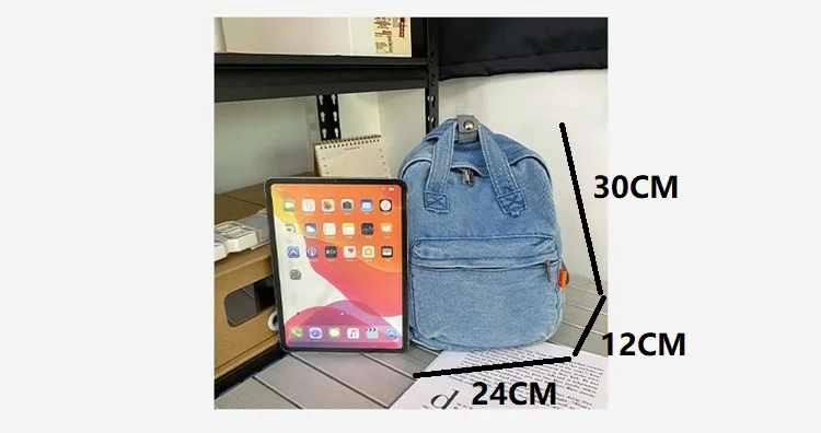 Denim Women Backpack Small Casual School Bag for Teenage Girls