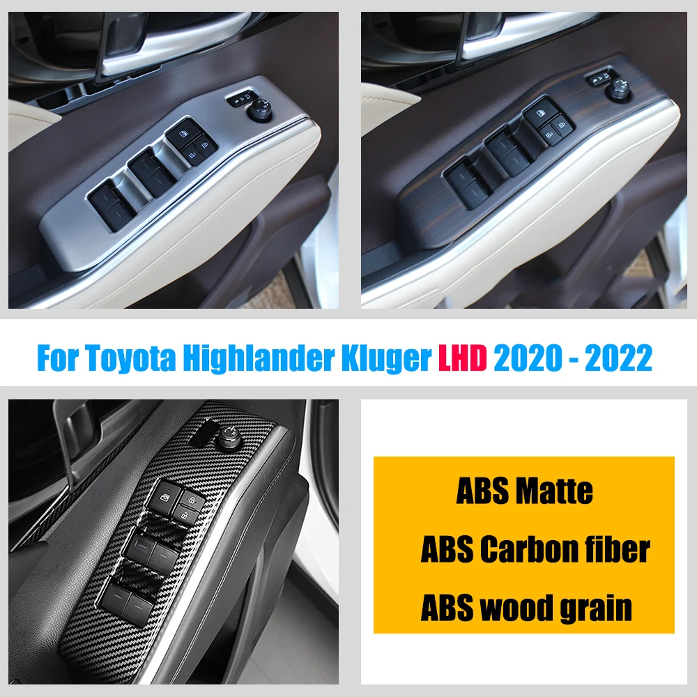 

For Toyota Highlander CROWN Kluger 2020-2022 Accessories Car Door Armrest Window Glass Lift Control Switch Cover Trim sticker