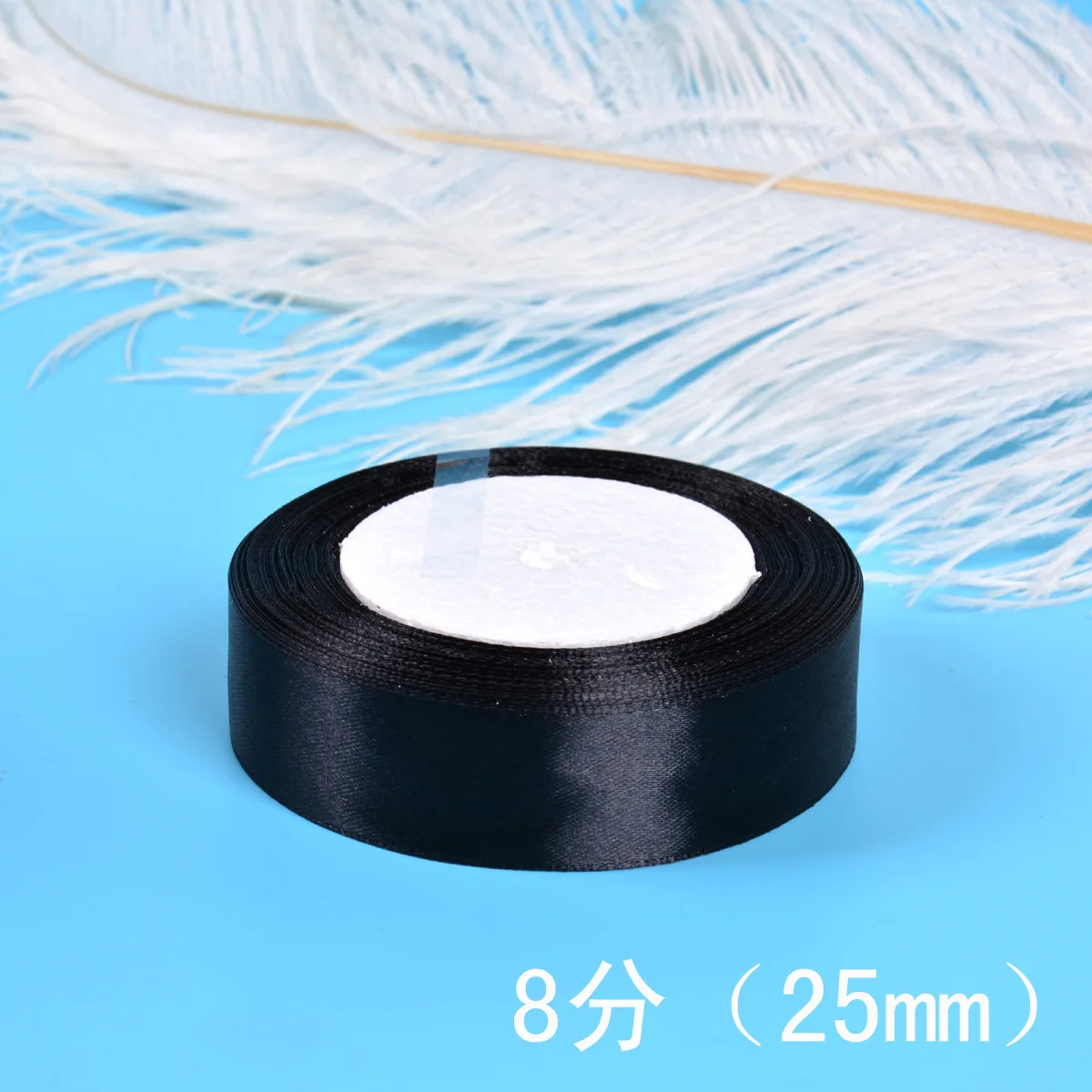 6-10-12-15-20-25-30-40-50-80mmblack Satin Ribbons Christmas Wedding Birthday Party Gift Wrapping Silk Ribbons DIY Accessory Bow