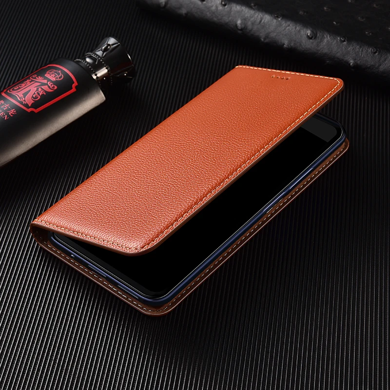 Lychee Pattern Luxury Leather Wallet Phone Case with Magnetic Flip Cover