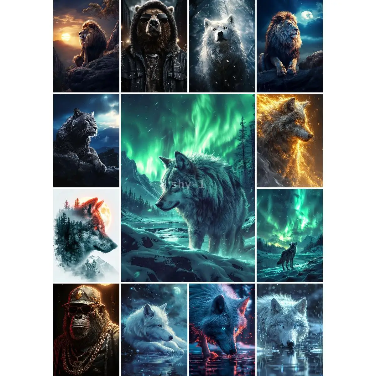Lion King In Sunset Wall Art Poster Nature Travel Animal Prints Home Decor Collection