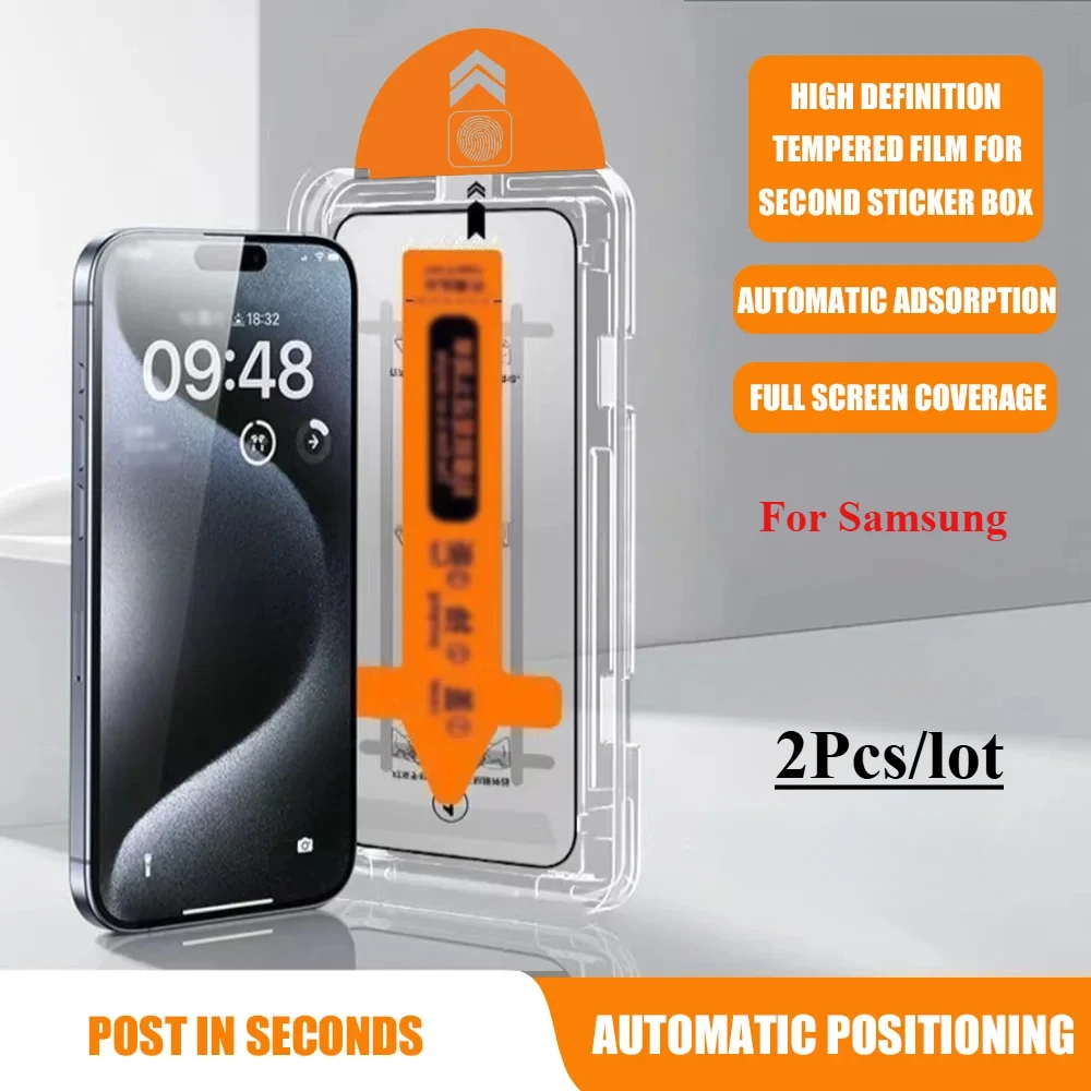 Protecteur d'écran, 2 pièces, sans poussière, Installation facile, pour Samsung S25 S24 Ultra S23 FE S22 S21 S25 + S24 + A35 A55 A16 A54 A51 A52 A53