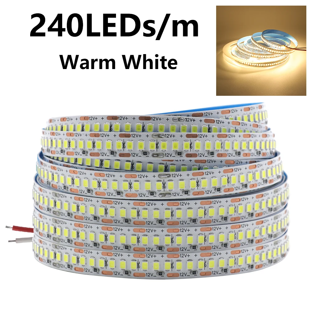 12V LED Strip Light - Self-Adhesive Flexible Tape for Home Decorations and Kitchen Cabinets