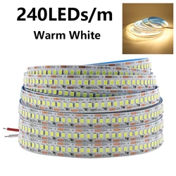 12V LED Strip Light - Self - Adhesive Flexible Tape for Home Decorations and Kitchen Cabinets (240LEDs Warm White)