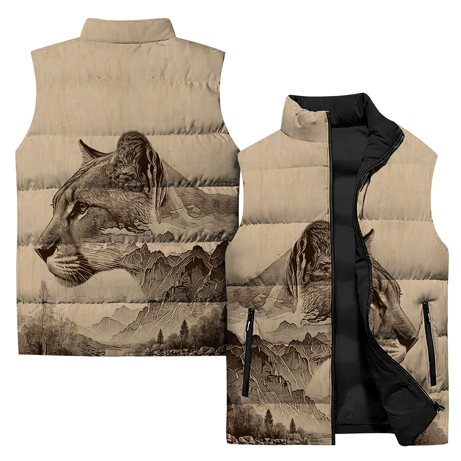 thumbnail image 1 of Nueva chaqueta de chaleco con estampado 3D para hombre, cálida para deportes al aire libre, ciclismo, fiesta, abrigo para hombre, moda urbana de hip-hop, chaleco para hombre, ropa, 1 of 5