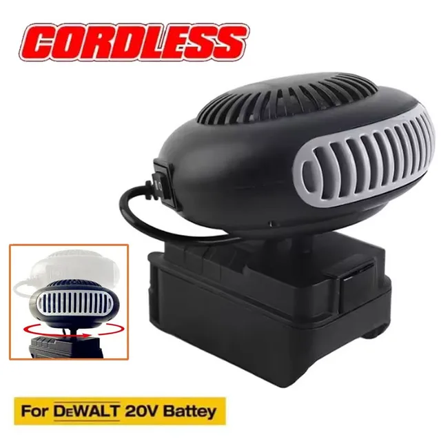 Chauffage électrique sans fil pour voiture, batterie DeWALT 20V, souffleur d'air chaud, ventilateur de chauffage, désembueur de pare-brise, dégivreur, outils électriques 1