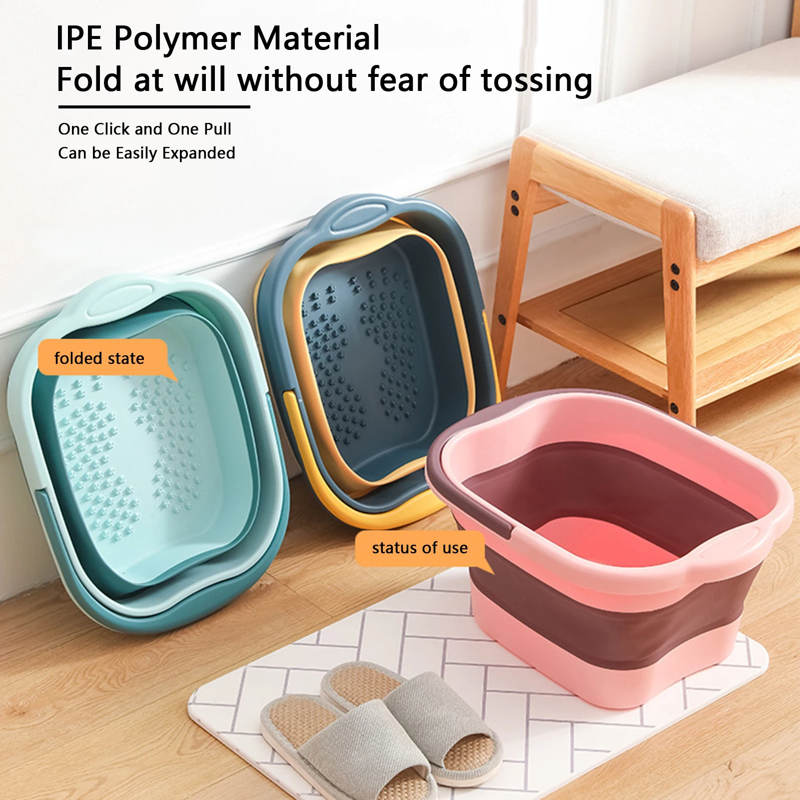Foot Soaking Bath Basin Tub Basin Tools Foot Spa Foldable Footbath Tub Spa For Soaking Stress Relief Portable Collapsible