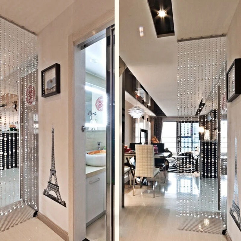 

Crystal glass Bead Curtain Drapes Accessory Decoration Divider Door Hanging Ornaments Room Transparent Valance