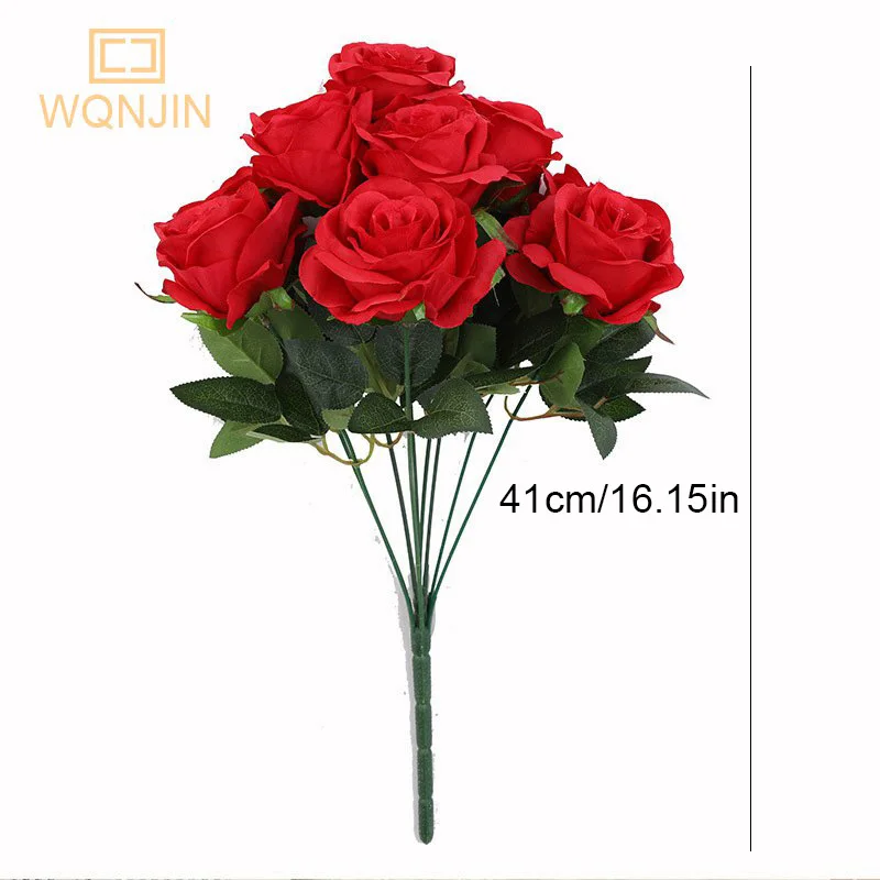 Elegant Artificial Rose Bouquet - Pink & Red Silk Floral Arrangement for Wedding and Home Décor