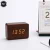 Alarm Clock LED Wooden Watch Table Voice Control Digital Wood Despertador USB Powered Electronic Desktop Clocks 3