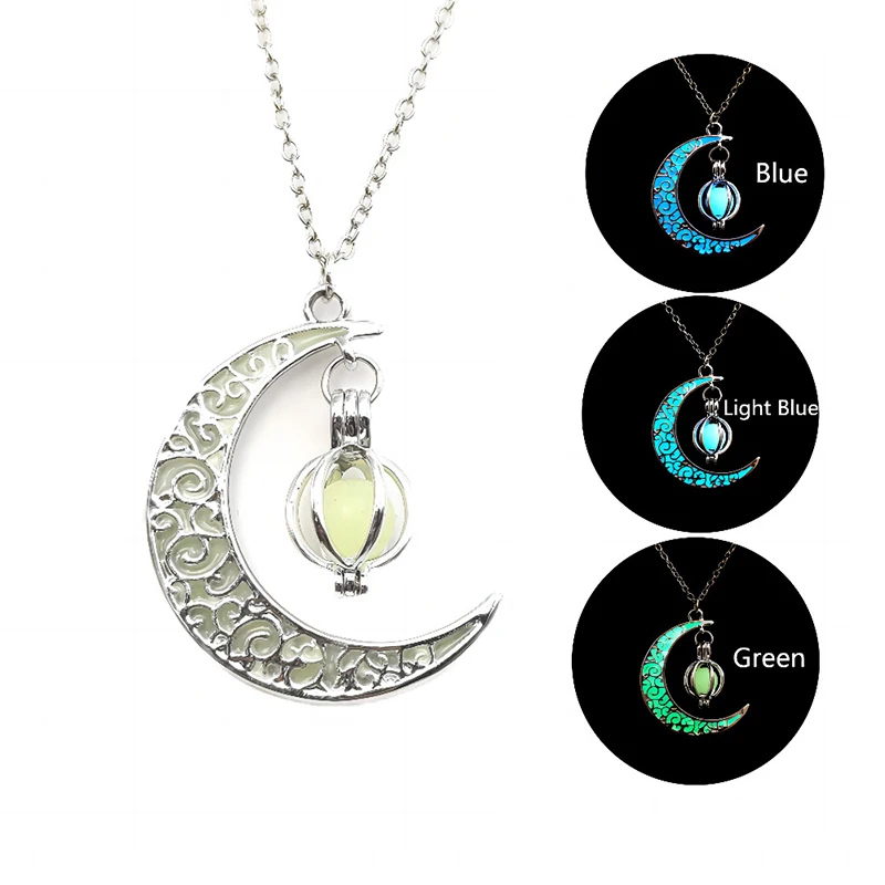 

Ожерелье с подвеской в виде Луны, светящаяся ночью Регулируемая цепочка на шею для женщин, ювелирные изделия для вечеринки, одежды, аксессуары