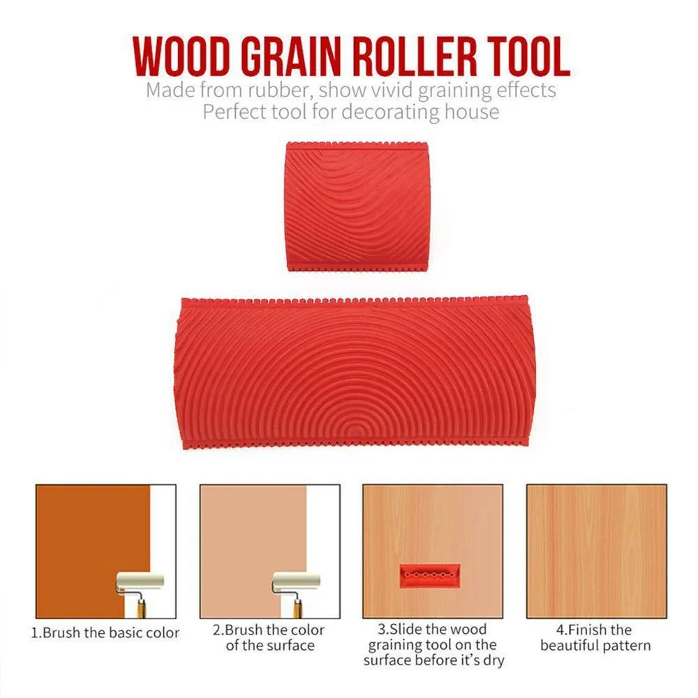Rubber Roller Brush Painting Tools DIY Imitation Wood Graining Texture Roller Wall Painting Tools 6-8Pcs/set For Home Decoration paint roller paint brush rubber painting brush rubber roller brush wall brush
