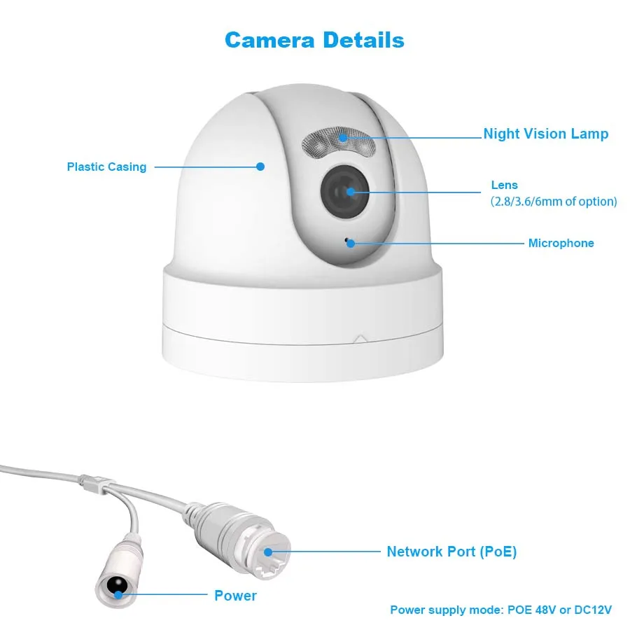 CCTV PoE Security IP Camera 4K 8MP/5MP/4MP Dome Two-way Audio Color Night Vision Onvif H.265 Video Surveillance NVR Camera 6