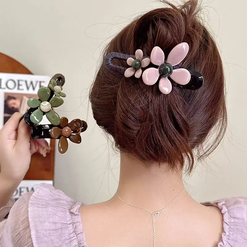 Hair Accessories Fashionable flower hairpin duckbill clip women's back of the head disc-shaped