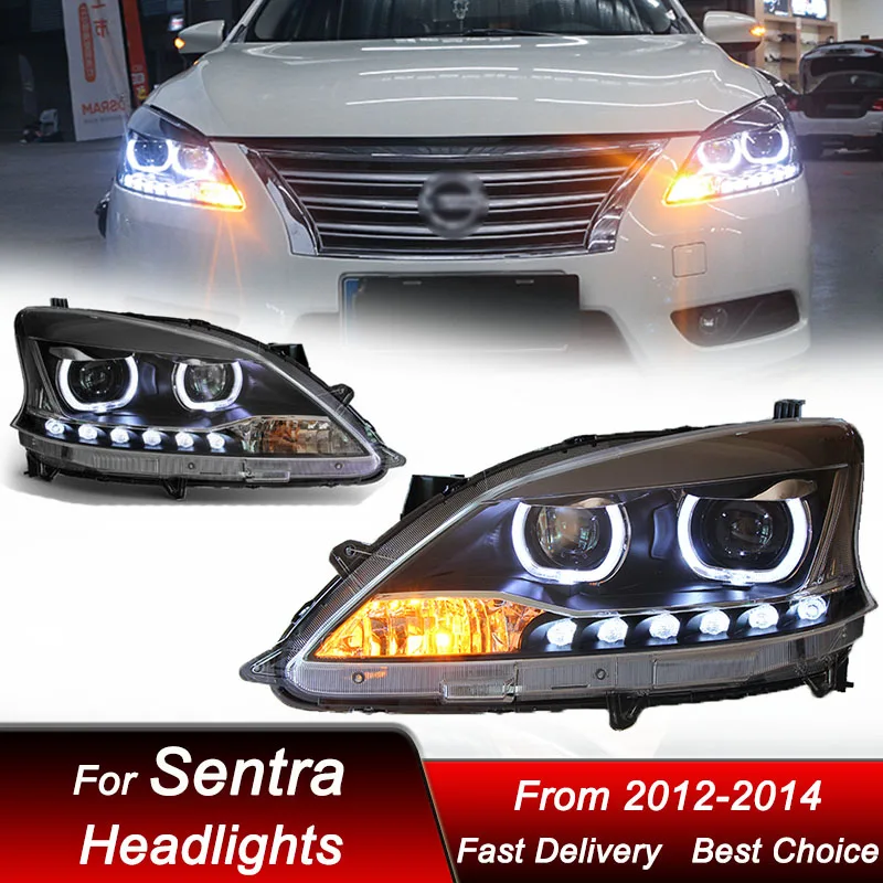 

Car Headlights For Nissan Sentra Sylphy 2012-2014 LED Headlamp Assembly Upgrade High Configure Projector Lens Accessories Kit