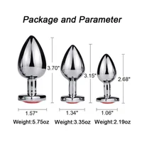 3 Größe/Set Metall Anal Plug für Frauen Männer Paare Butt Plug Butt Spielzeug Erwachsene Spiel Masturbator Anal S/M/L Diamant Sex Spielzeug für Erwachsene 4