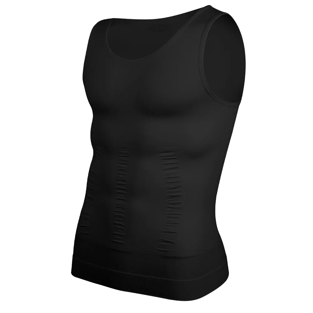 Herren Kompressions-Shirt für Körperformung Schlankheits-Weste Bauchweg-Unterwäsche Tanktop – Detail 7