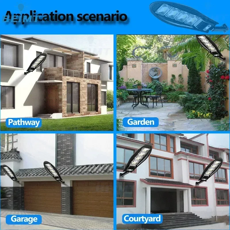 30000W Upgraded 504LED Solar Street Light Outdoor Waterproof LED for Garden Wall Adjustable Angle Solar Lamp Built-in 10000mAH images - 6