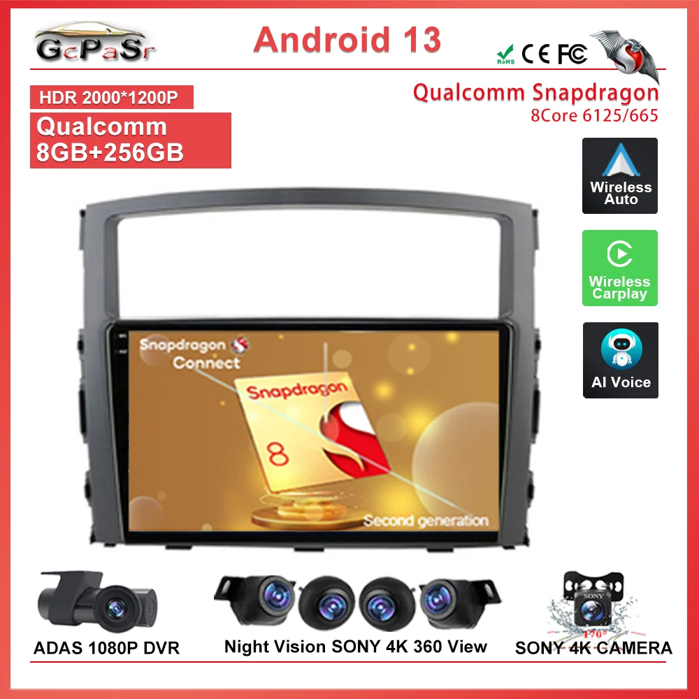 

Высокопроизводительный мультимедийный DVD-плеер для Mitsubishi Pajero 4 V80 V90 2006 - 2014 Android 13 с GPS-навигацией автомобильное радио