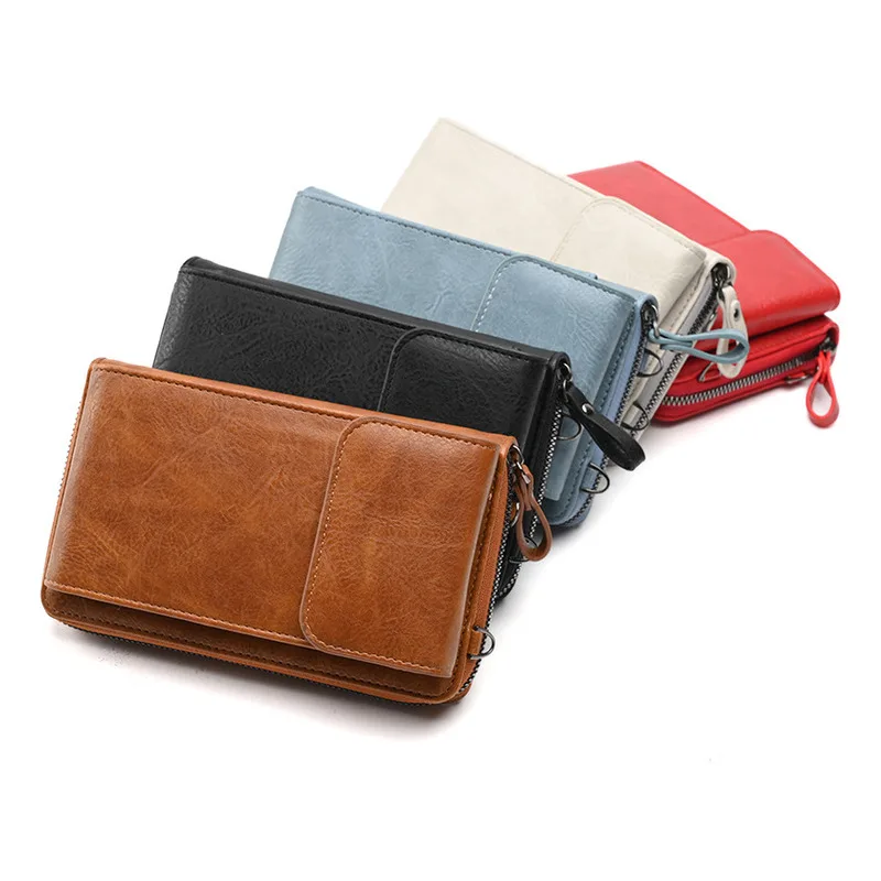 Zipper Shoulder Bag All-Match Crossbody 2024 Fashion Trendy Solid Color Phone Bag Versatile Purse with Detachable Strap