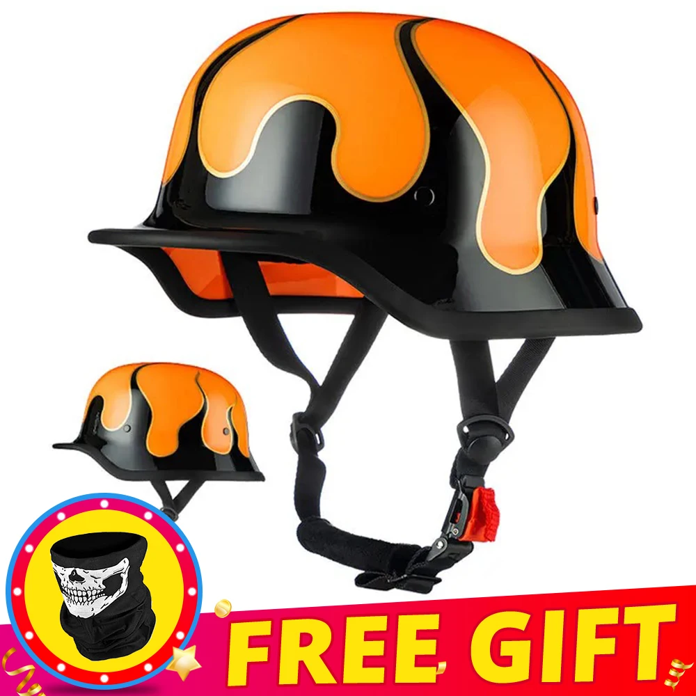

Motocross Helmet Half Face Men Women Casco Motorcycle Helmet Classic German Vintage Moto Helmet Retro Kask Moto DOT Approved