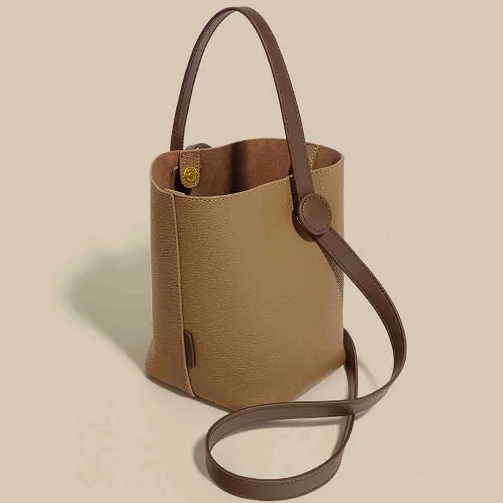 

Motingsome Minimalism Japanese and Korean Style Leather Women Tote Bag Luxury Cowhide Bucket Handbag 2023 Winter New