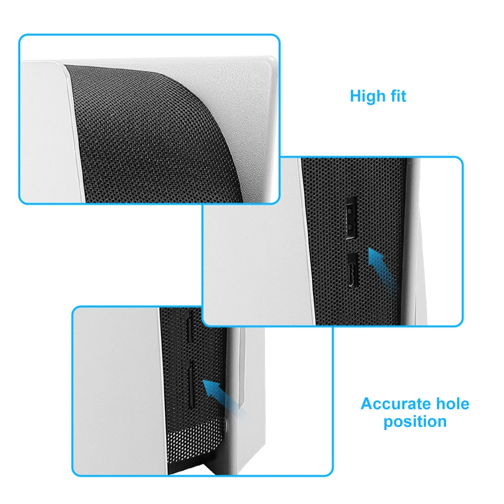 Dust Cover Mesh Breathable with 2 Pair Thumb Grips & Dust Plugs Set Dust Net Dustproof Net Filter for PS5 Disc&Digital Console