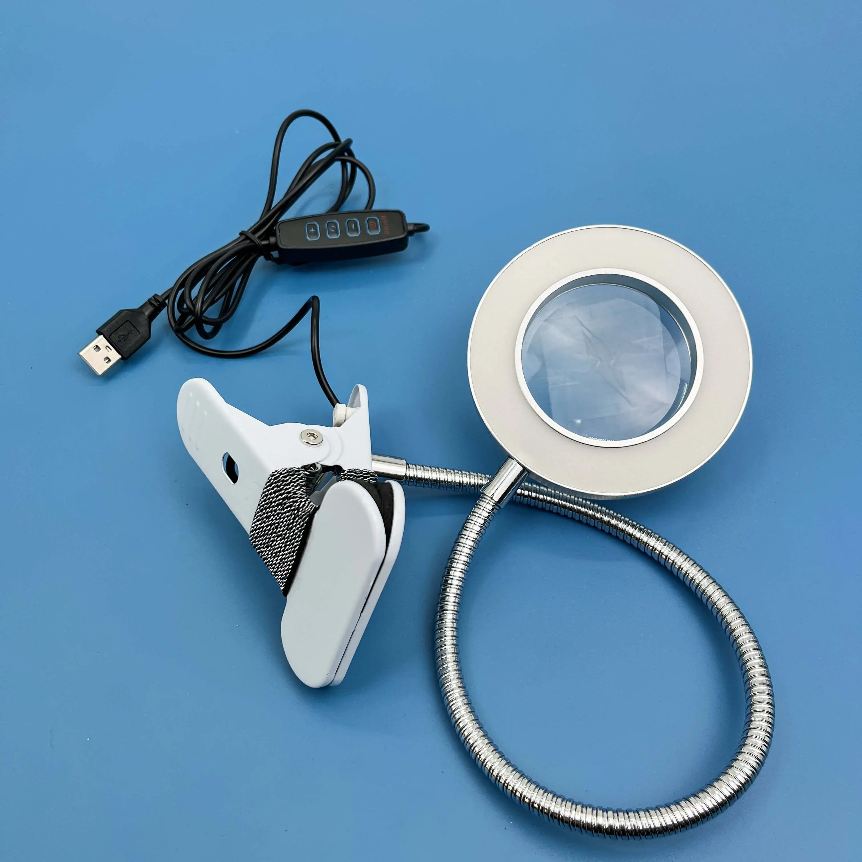 Clip Magnifying Glass with Lamp Pattern Embroidery Manicure Eyelash Special Lamp Special Beauty Salon 10X magnifying glass