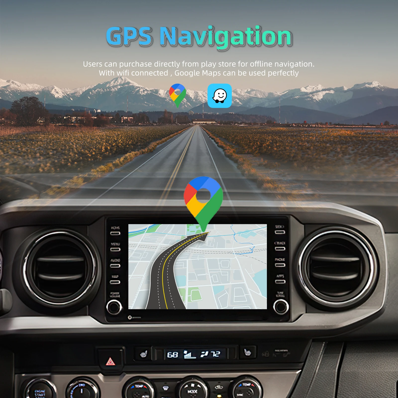 Podofo Wireless Carplay Ai Box Android Auto Adapter Carplay Mini Box Android13 4+64G For Car with OEM CarPlay For Toyota Hyundai
