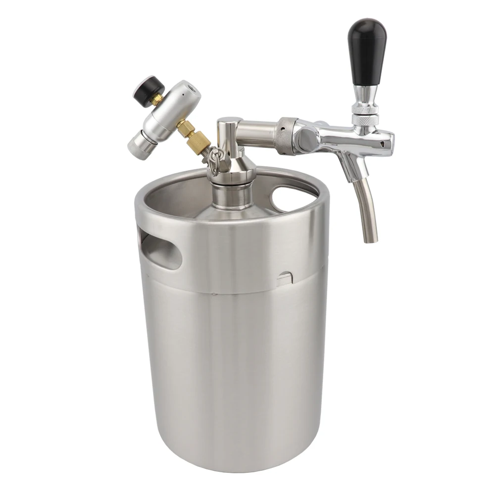 5l Stainless Steel Beer Kegs Dispenser Mini Keg Growler Draft Beer