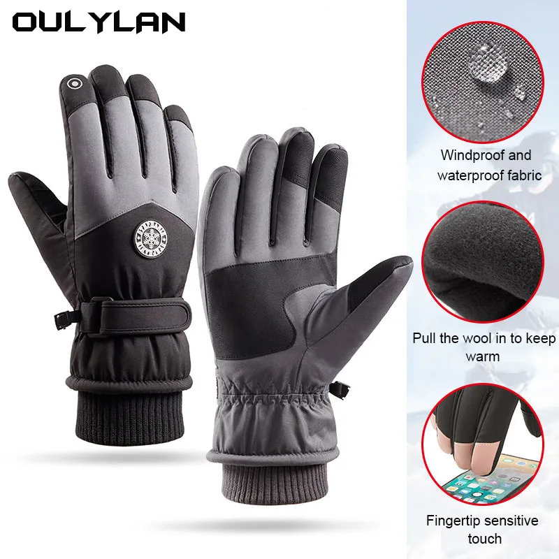

Winter Skiing Gloves for Screen Anti slip Cycling Riding Windproof Waterproof Plush Insulation Anti Slip Warm Touch Screen Glove