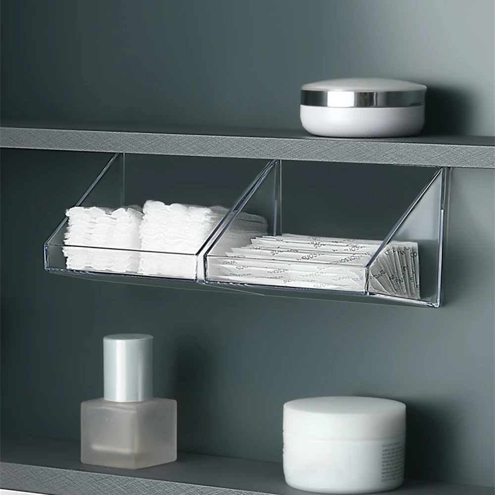 

Wall-Mounted Desktop Organizer Cosmetics Display Tray Transparent Drawer Insert Storage Box Perfect For Home Kitchen Supplies