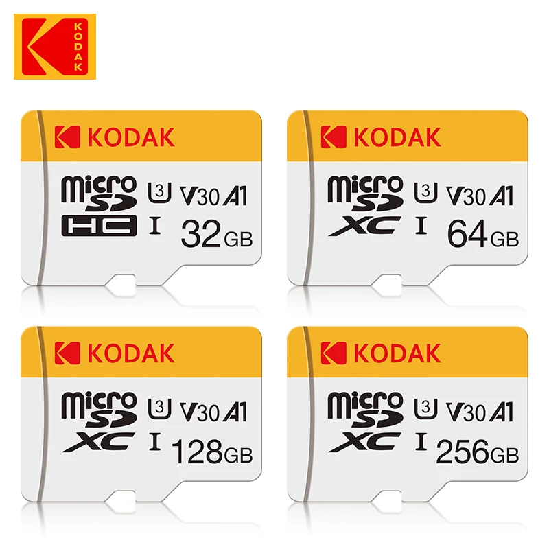 

Карта Micro SD KoDak, 10 шт., карта флэш-памяти 64 ГБ, 128 ГБ, высокая скорость 32 ГБ, U3 V30, 256 ГБ, класс 10, карта памяти для телефона