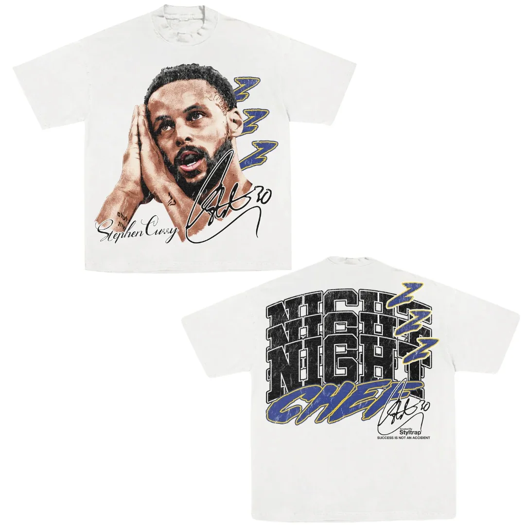 Sommerlicher Verkaufsschlager: Basketball-Superstar Curry Goodnight Muster Baumwoll-T-Shirt, Modische Sportbekleidung für Erwachsene und Kinder – Detail 4