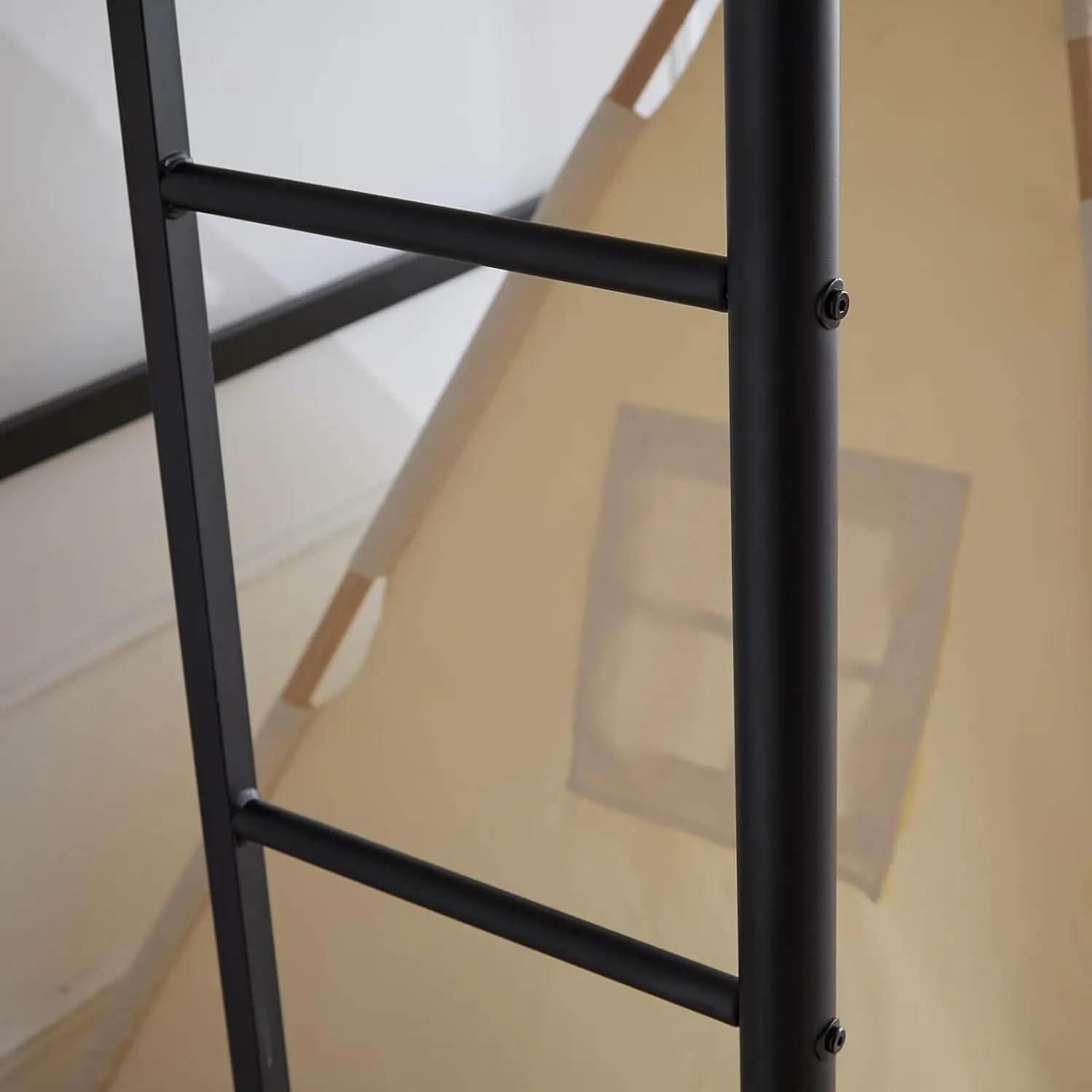 Full Size Loft Bed Kids Loft with 2 Stairs Design,Space-Saving Double Bed for Teens, Adults, Heavy Duty Metal Square Slat